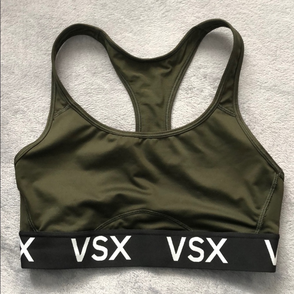 VSX dry wick low/medium impact sports bra olive